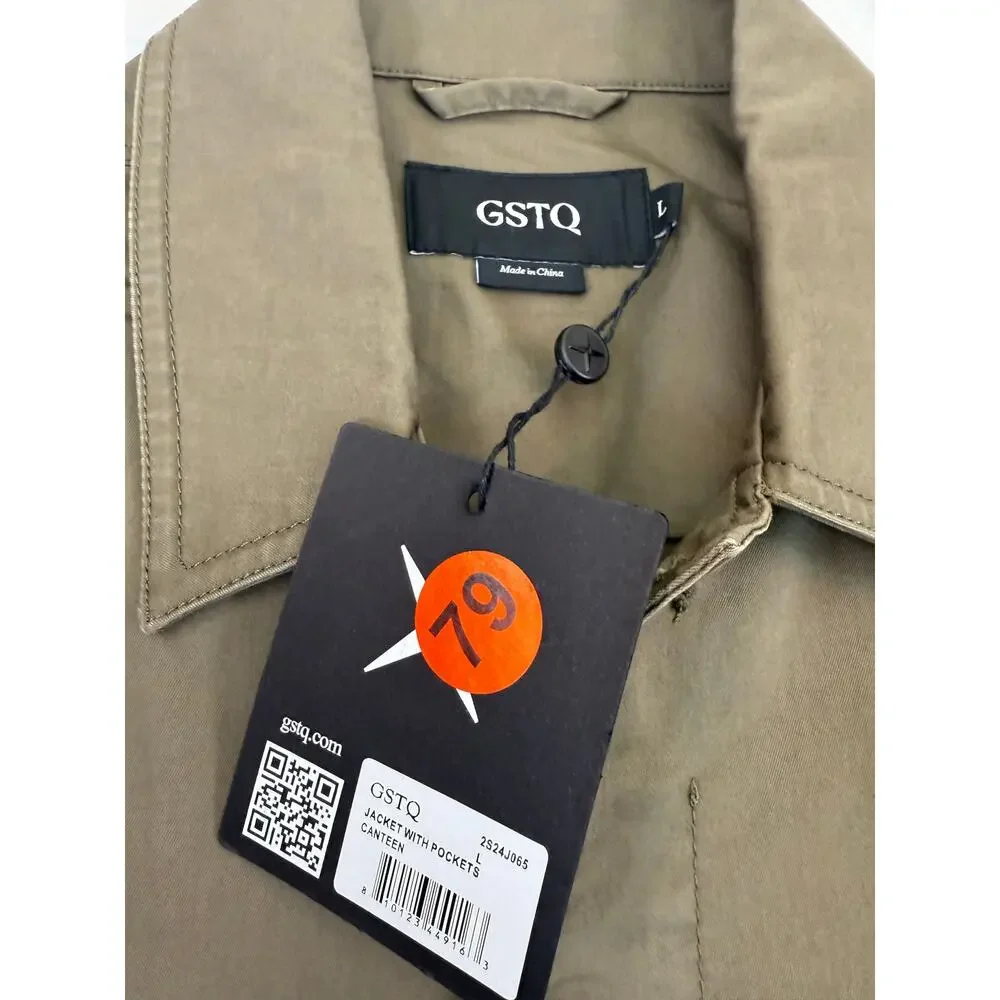 GSTQ Taupe Canteen Utility Jacket NWT Size Large Minimalist Military Chore Coat - Picture 7 of 12